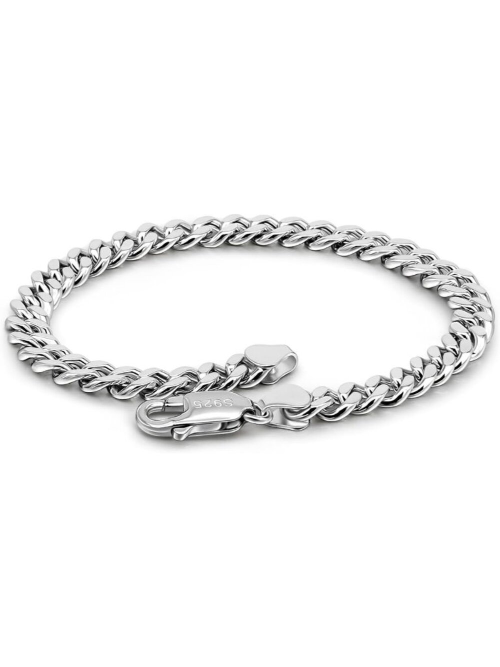 Sterling Silver Cuban Link Chain Bracelet for Men & Women, 3MM-9" Cuff Jewelry